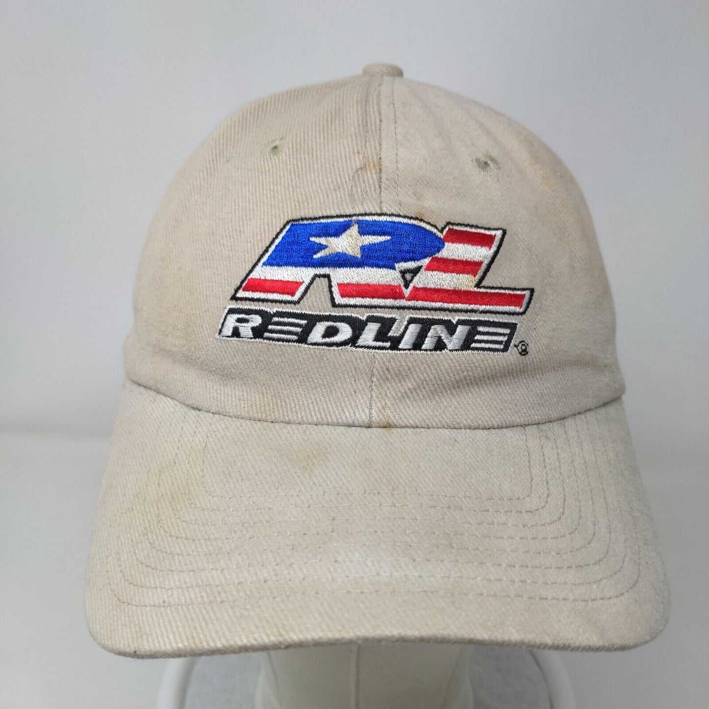 RedLine Men's Slideback Hat Tan Size OSFA Embroidered Patriotic Logo