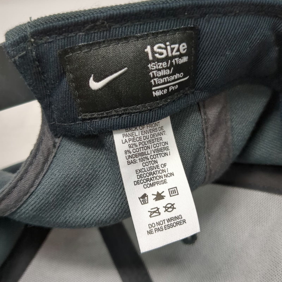 Nike Snapback Hat Gray One Size Baseball Home Plate Logo Swoosh Pro Sportswear