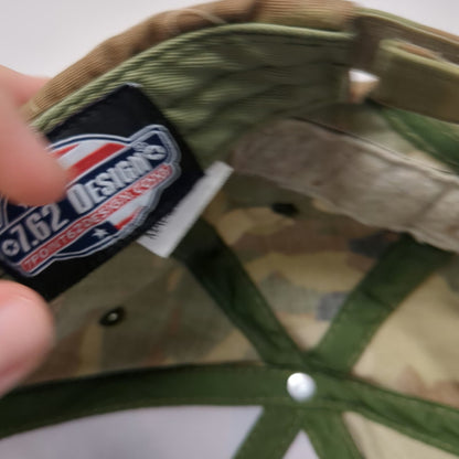 7.62 Design US Flag Camo Baseball Cap Green One Size Cotton Loop Patch Hat