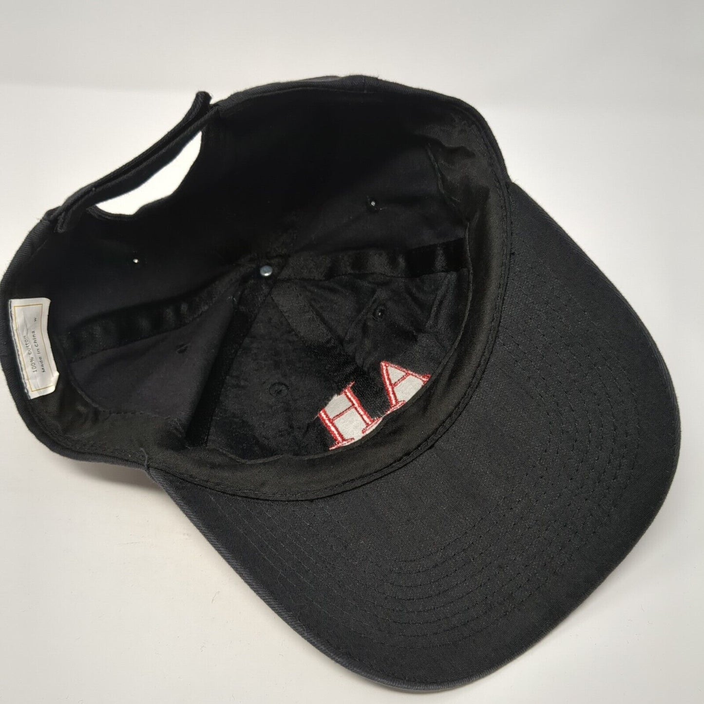 AH Lighting Strapback Hat Black One Size Adjustable Embroidered 6 Panel Cotton