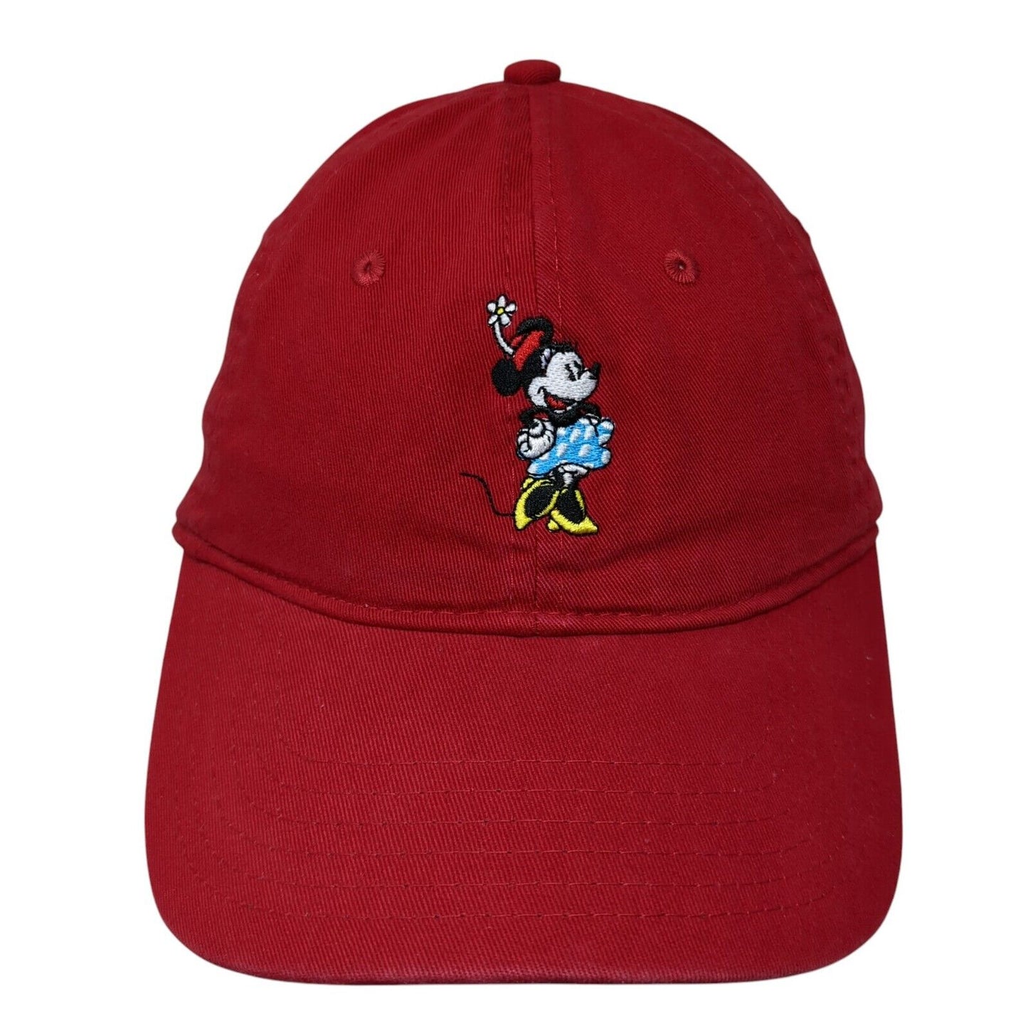 Minnie Mouse Slideback Hat Red One Size Adjustable Embroidered 6 Panel Disney