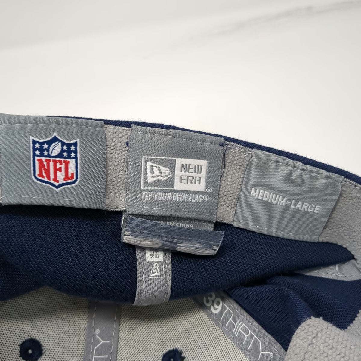 New Era New England Patriots NFL Cap Blue Red L 39THIRTY Stretch Fit Embroidered