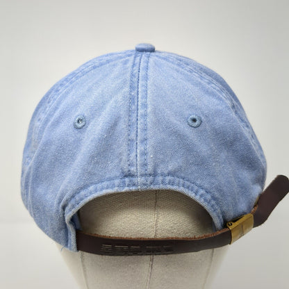 LCEF Slideback Hat Blue One Size Adjustable Leather Strap Adams 6 Panel