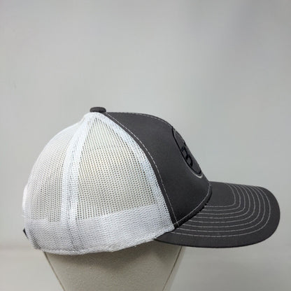 BTB Strapback Mesh Back Trucker Hat Gray OSFM Embroidered Colorblock