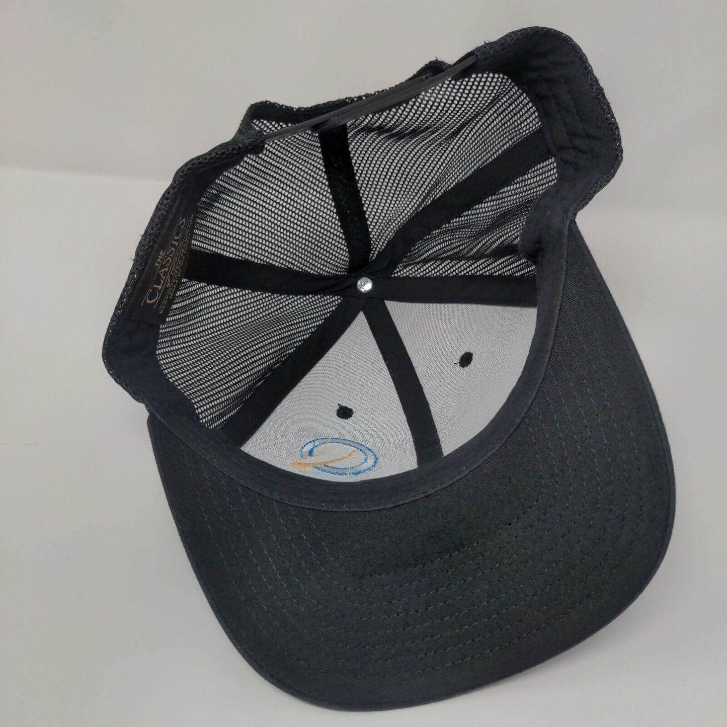Qaltek Snapback Mesh Back Trucker Hat Black One Size Embroidered Yupoong