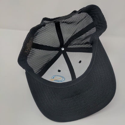 Qaltek Snapback Mesh Back Trucker Hat Black One Size Embroidered Yupoong