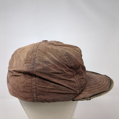 Unbranded Fitted Hat Brown One Size Lightweight Distressed Solid Blank