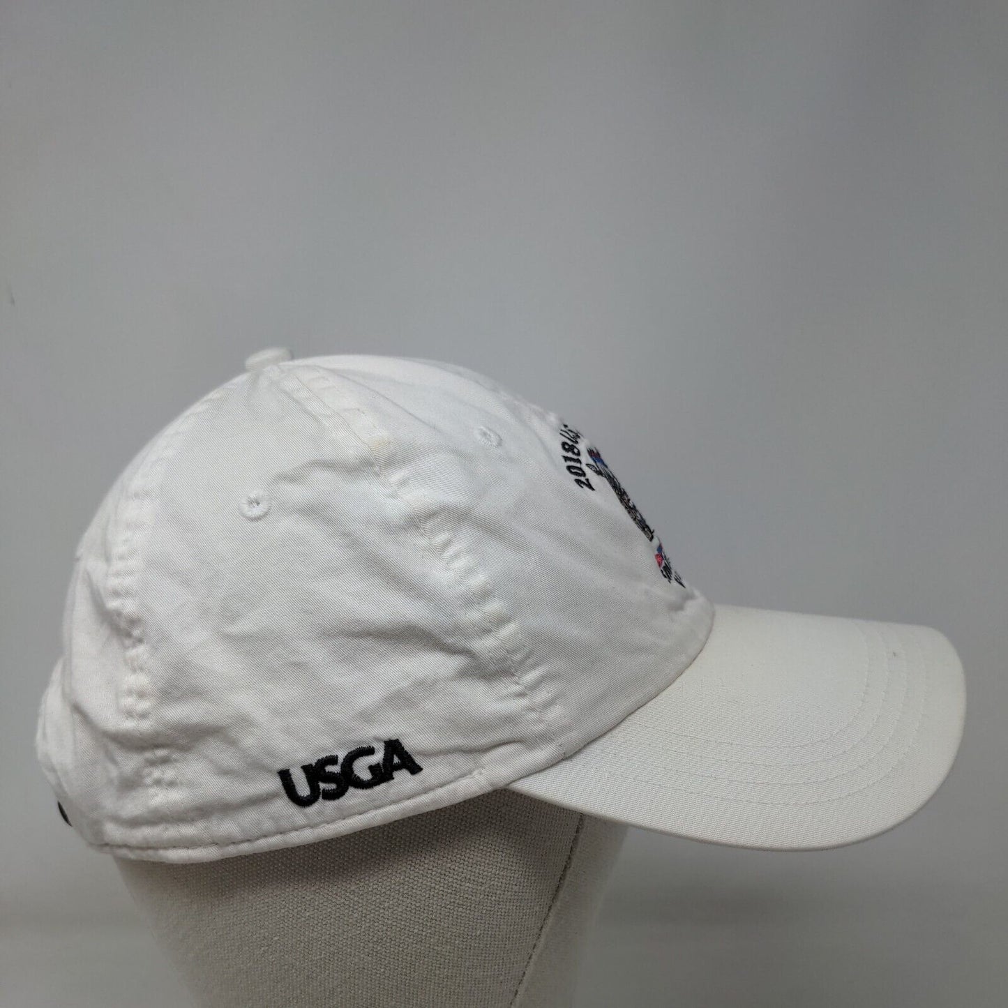 2018 US Open Shinnecock Hills Strapback Hat White Classic Cut Embroidered