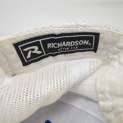 Richardson 112 Trucker Hat Blue Gray White One Size Leather Patch Snapback