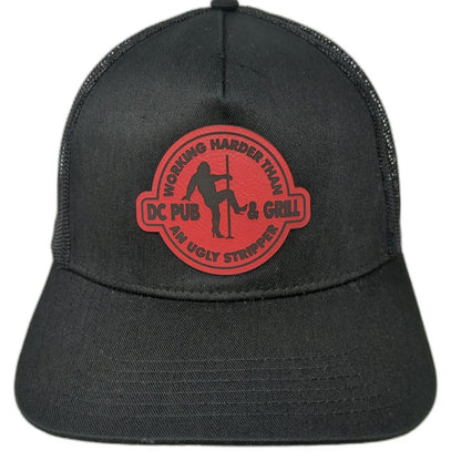 Otto Trucker Hat Black One Size Red DC Pub & Grill Graphic Patch Mesh Snapback