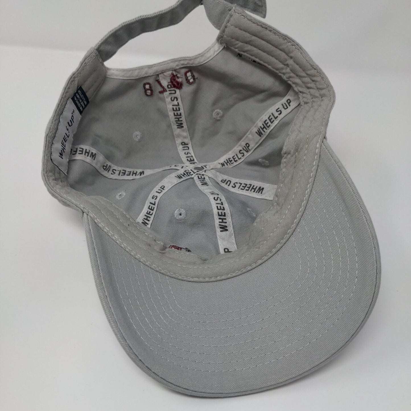 Wheels Up 8760 Slideback Hat Gray OSFA Adjustable Patriotic 6 Panel Cotton