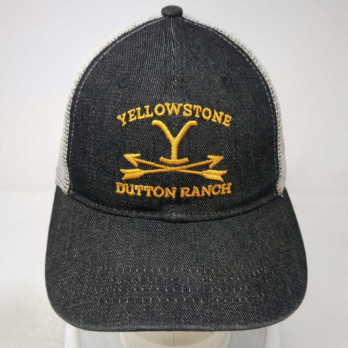 Three In Trucker Hat Black One Size Yellowstone Dutton Ranch Snapback Mesh Hat