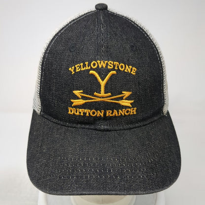 Three In Trucker Hat Black One Size Yellowstone Dutton Ranch Snapback Mesh Hat
