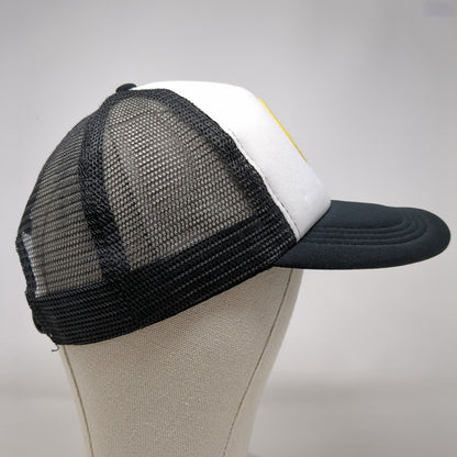 Smiley Face Patch Snapback Trucker Hat Black OSFA Mesh Back Colorblock