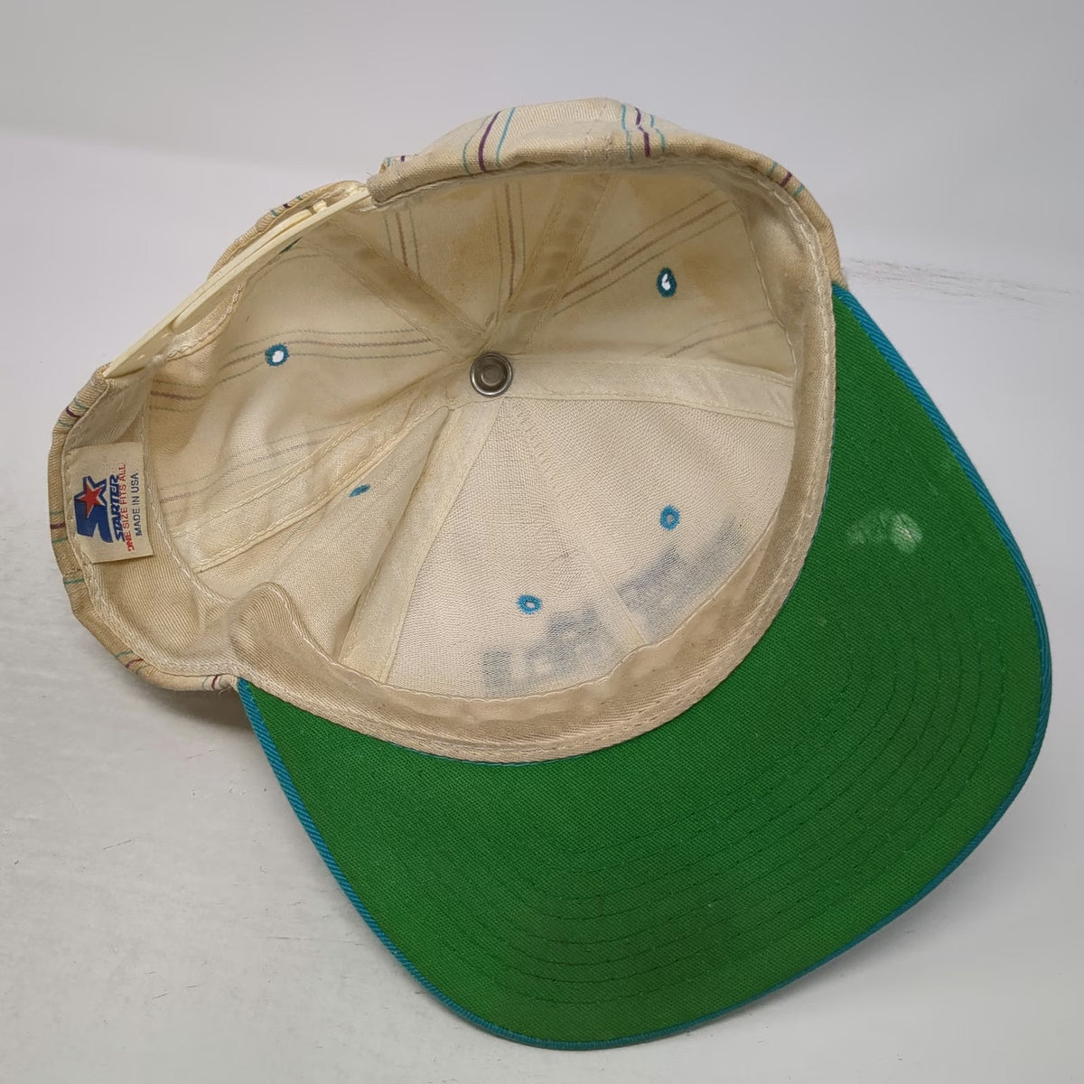 NCAA Track & Field Championships Starter Snapback Hat Beige Blue Purple Vintage