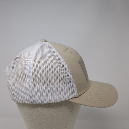 Columbia PFG USA Fish Flag Snapback Trucker Hat Tan One Size Mesh Back