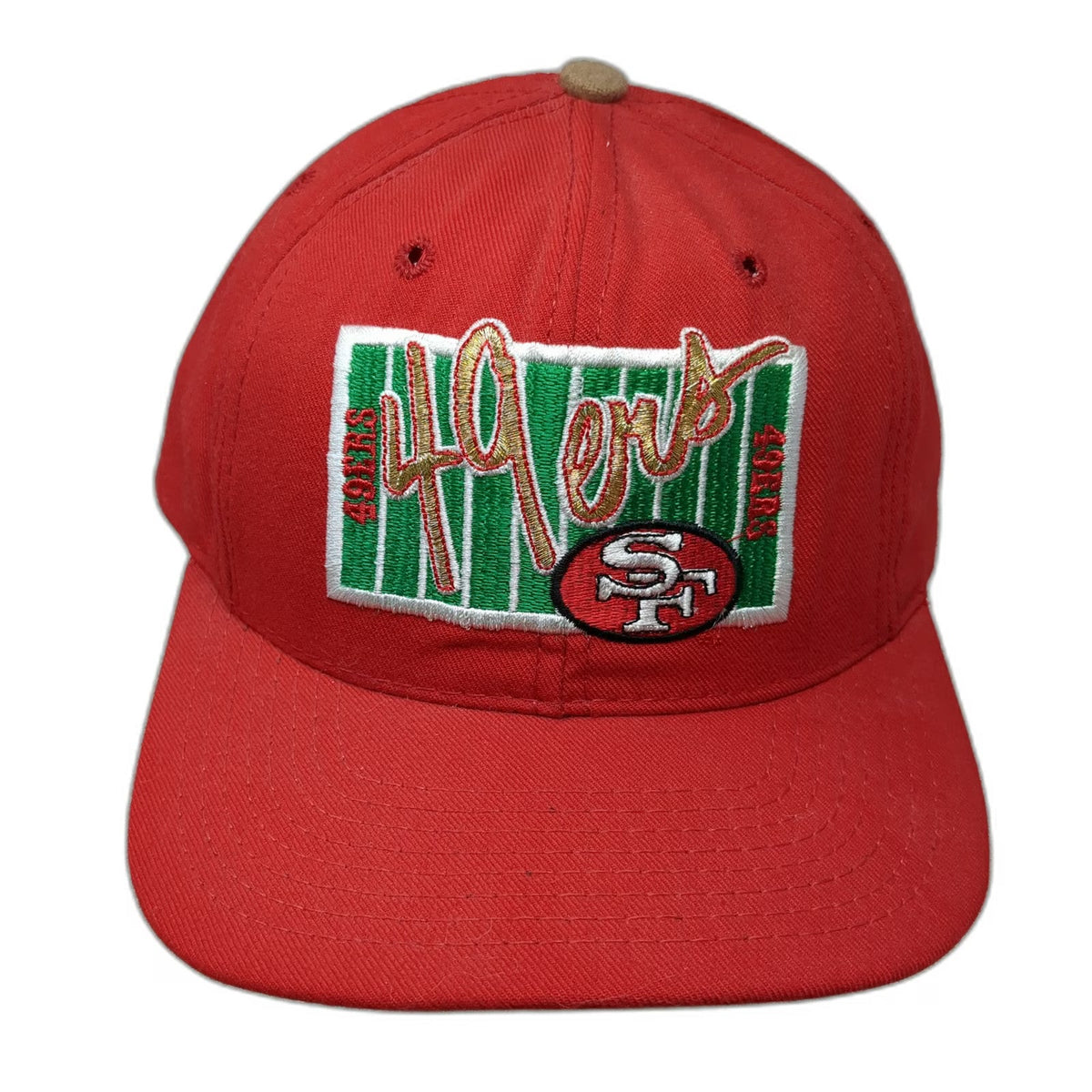 San Francisco 49ers NFL The Game Red Snapback Hat Green Underbrim USA Vintage