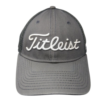 Titleist FJ Pro V1 Fitted Mesh Back Golf Hat Gray S-M New Era 6 Panel