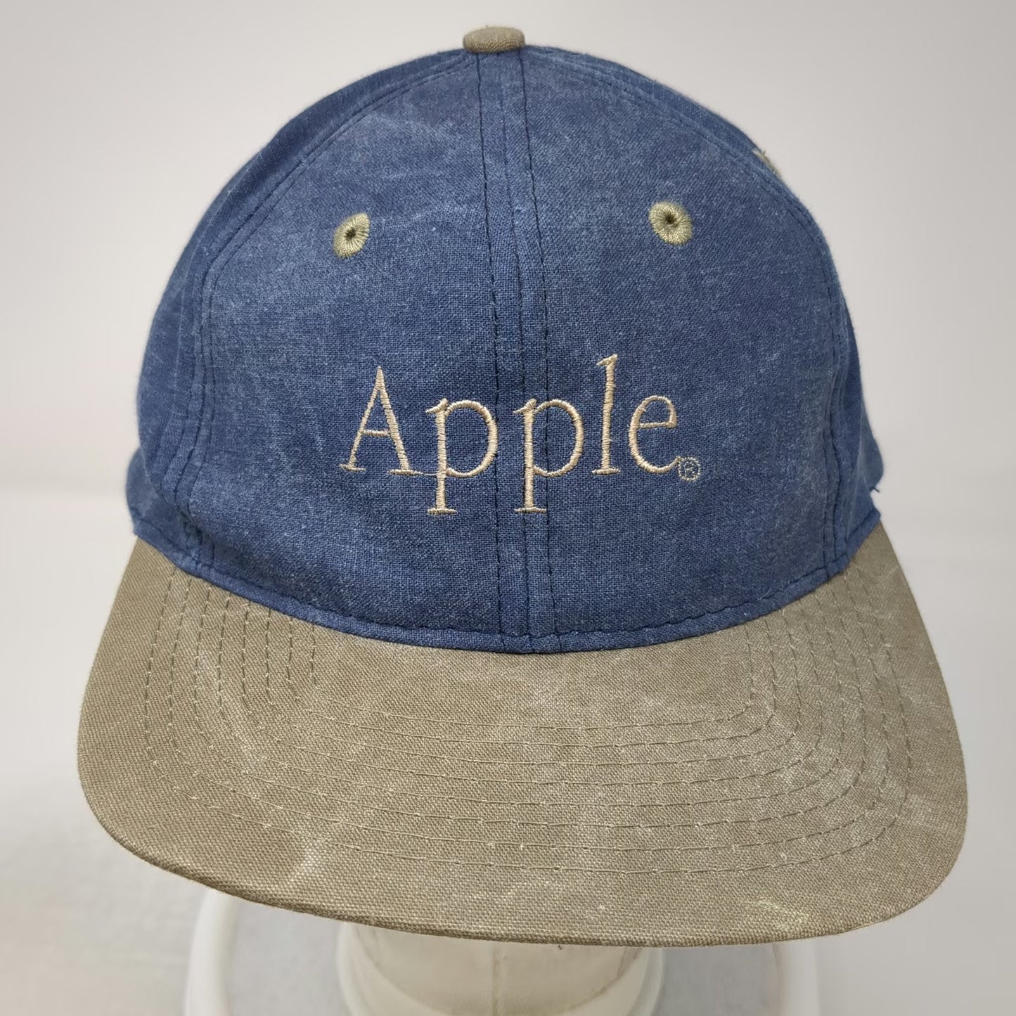 Kati Baseball Cap Blue One Size Apple Logo Slideback Two Tone Hat Vintage