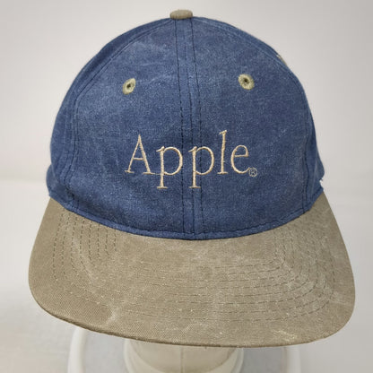 Kati Baseball Cap Blue One Size Apple Logo Slideback Two Tone Hat Vintage