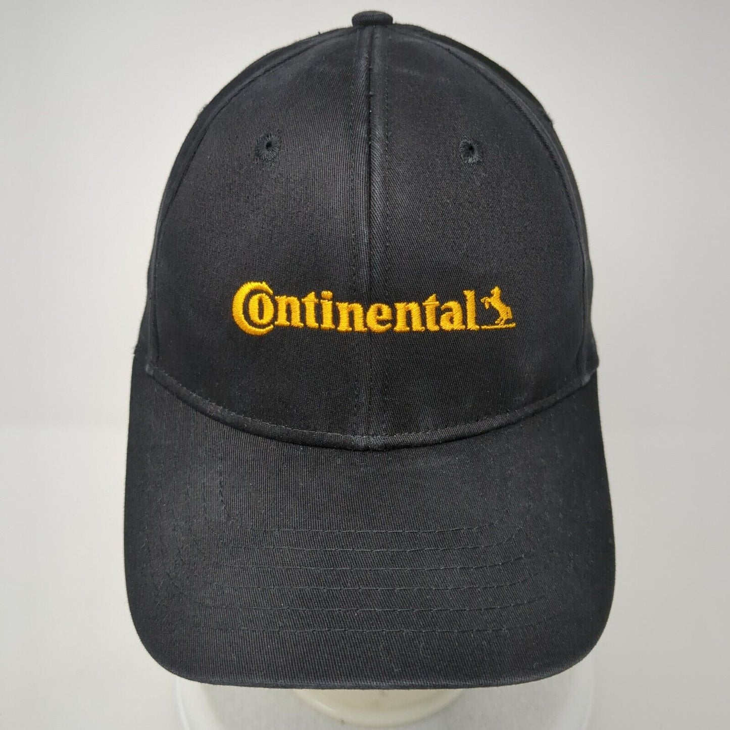 Continental Fitted Hat Black One Size Embroidered Solid Vent Holes
