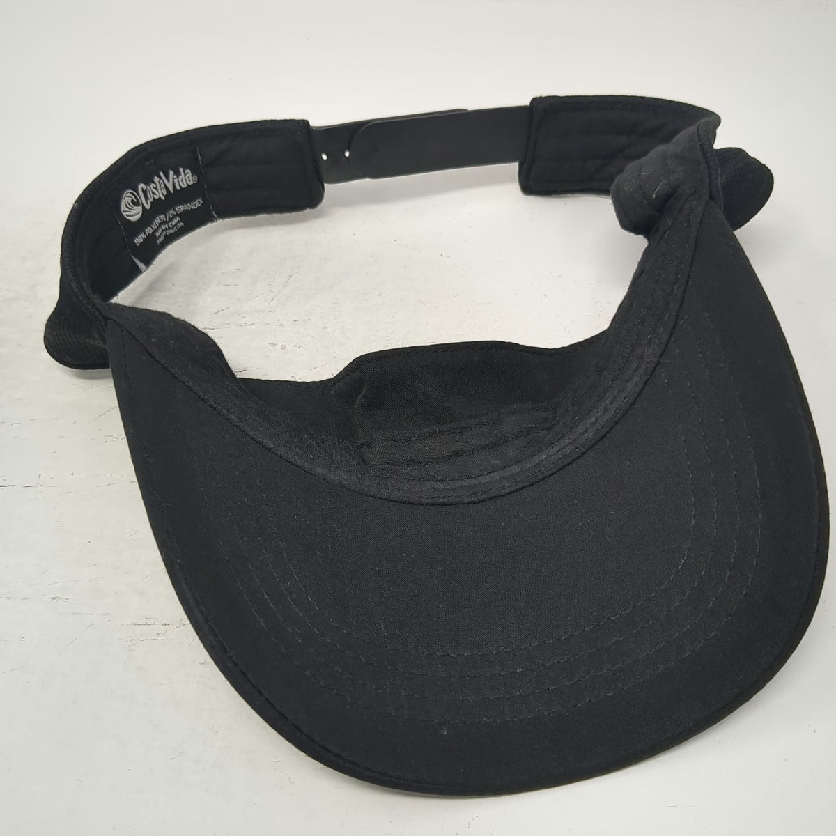 Costa Vida Visor Black One Size Snapback Wave Logo Patch Polyester Beach Hat