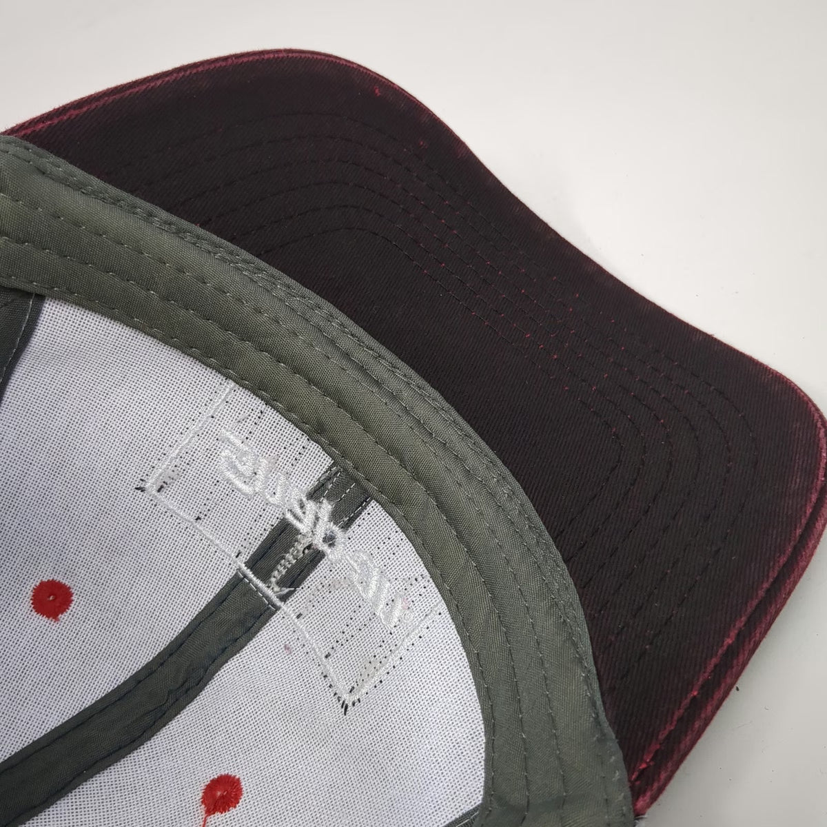 K-Products Baseball Cap Blue One Size Snap-on Distressed Patch Mesh Workwear Hat