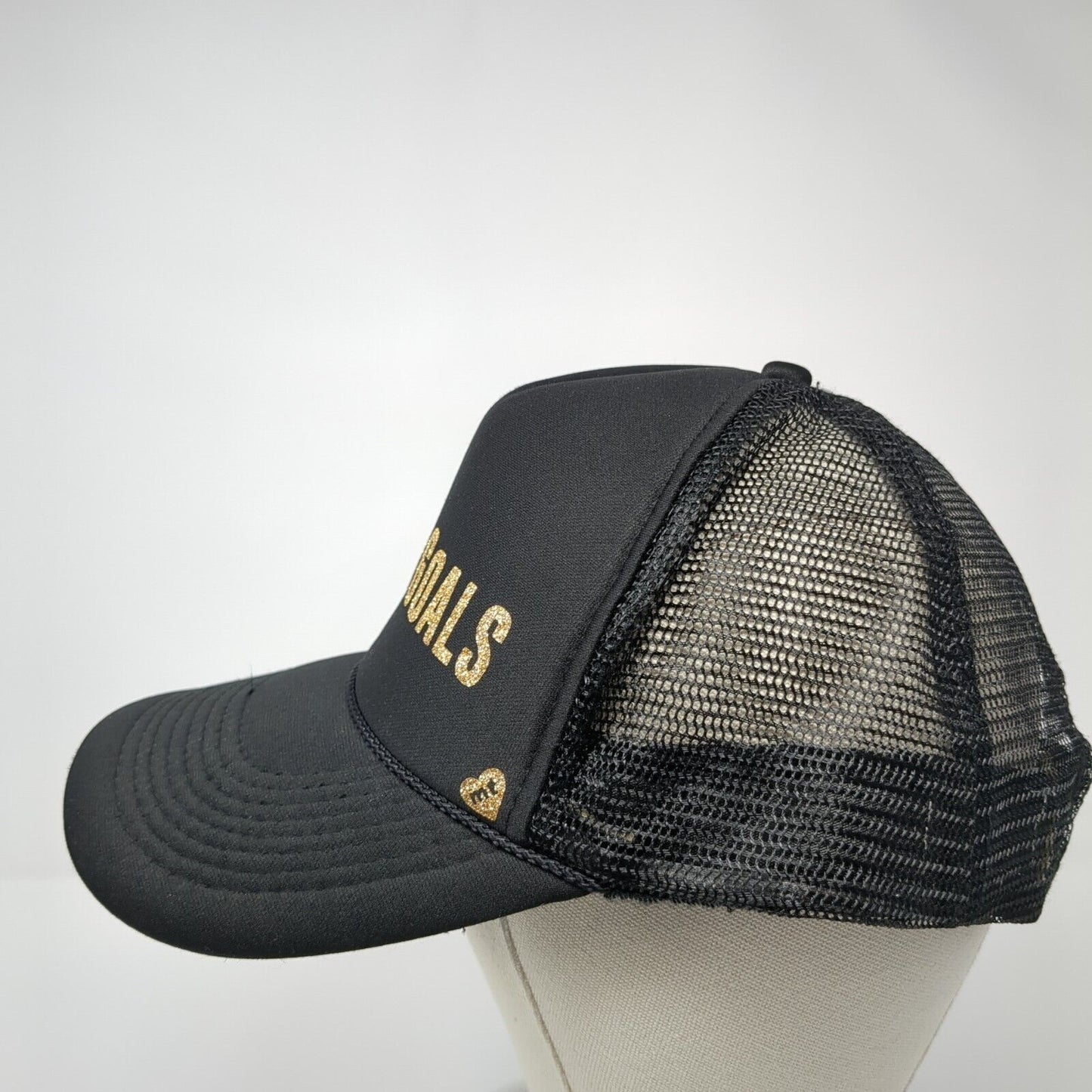 Squad Goals Snapback Rope Trucker Hat Black One Size Mesh Back Solid
