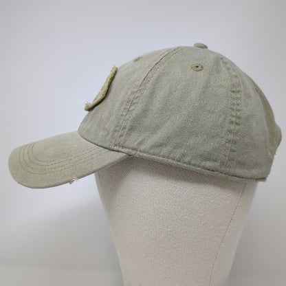 Authentic Pigment Baseball Cap Green One Size Distressed Patch Frayed Brim Hat
