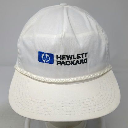 M & B Headwear Trucker White Vintage Hat Hewlett Packard Rope Made in USA Strap