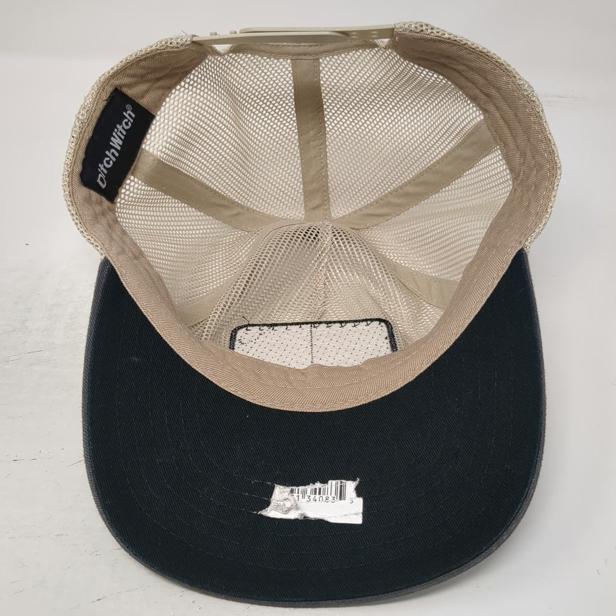 Ditch Witch Trucker Hat Beige Gray One Size Mesh Back Snapback Patch Heavy Duty