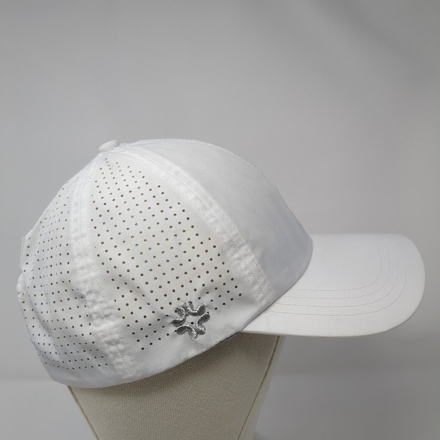 Vim Hue Ponyback Strapback Hat White Size 57 Adjustable Crisscross Back Blank