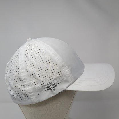 Vim Hue Ponyback Strapback Hat White Size 57 Adjustable Crisscross Back Blank