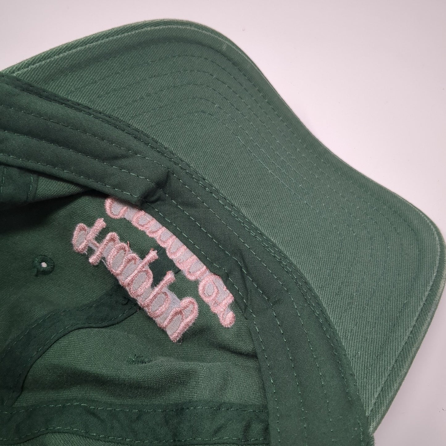 Happy Camper Baseball Cap Green One Size Adjustable 6 Panel Mighty Fine