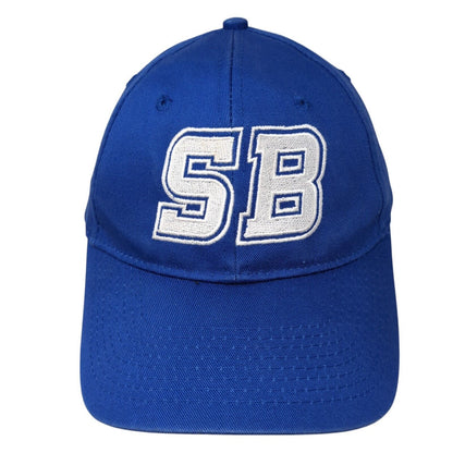 SB Strapback Hat Blue One Size Adjustable Port & Company 6 Panel Solid