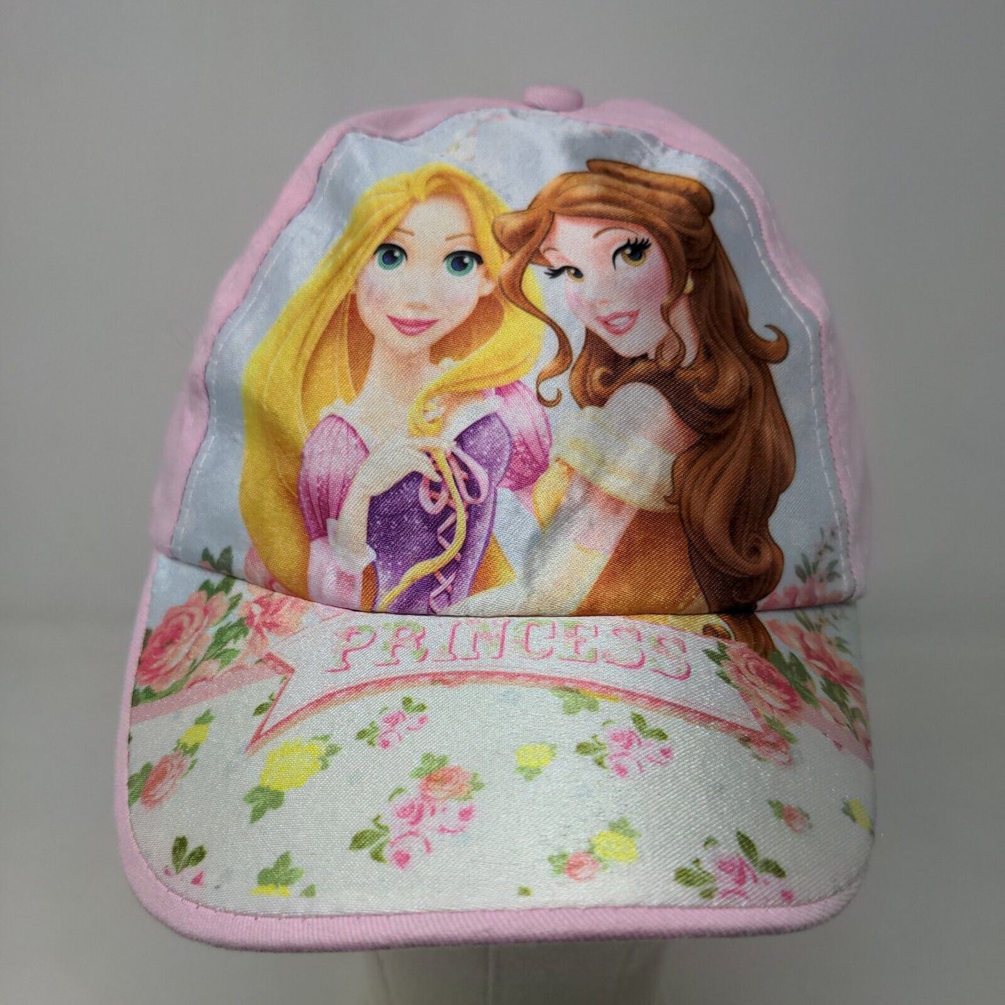 Disney Princess Girl's Strapback Hat Pink Rapunzel Belle Graphic Logo