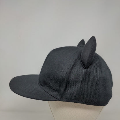 Unbranded Snapback Hat Black One Size Adjustable Devil Horn Vented Holes Blank