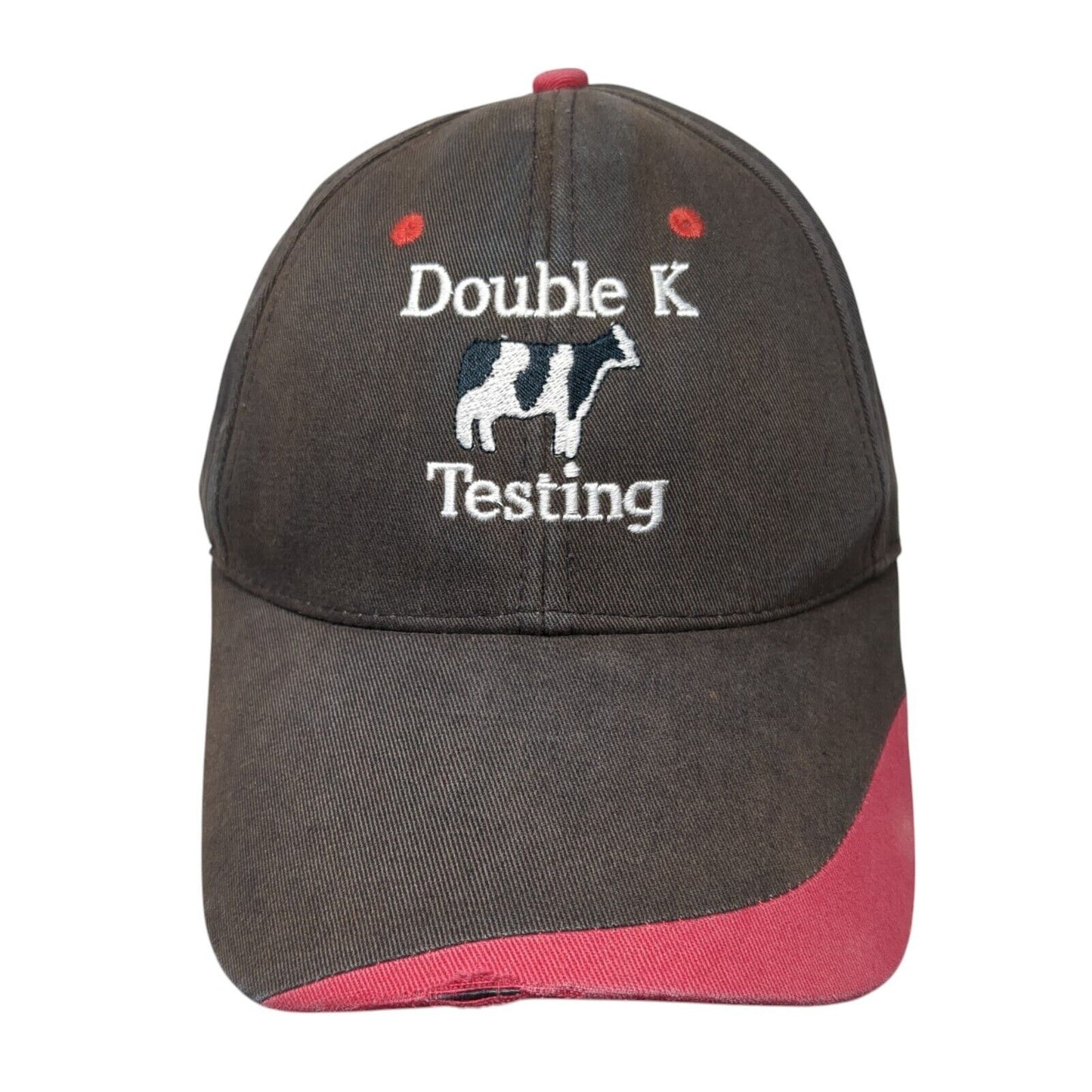Double K Testing Strapback Hat Black One Size Adjustable Embroidered 6 Panel