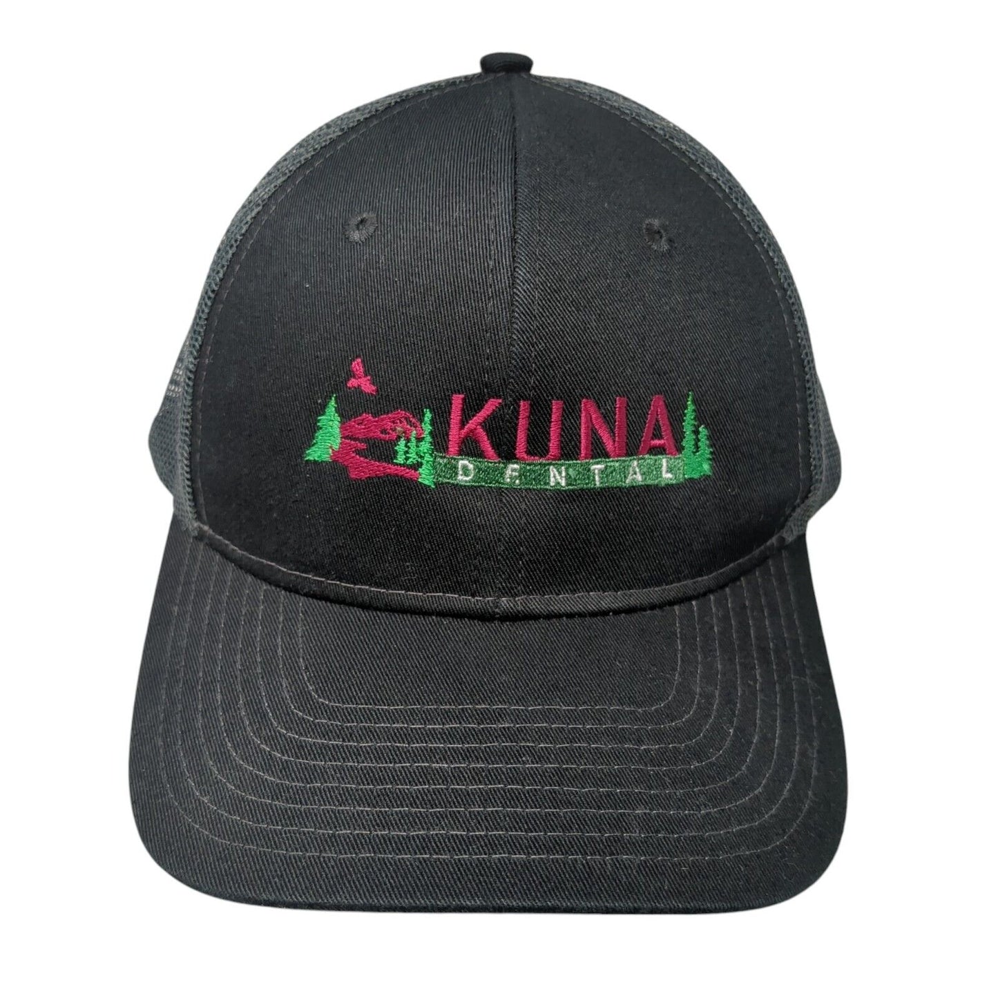 Kuna Dental Snapback Trucker Hat Black One Size Mesh Back Port Authority