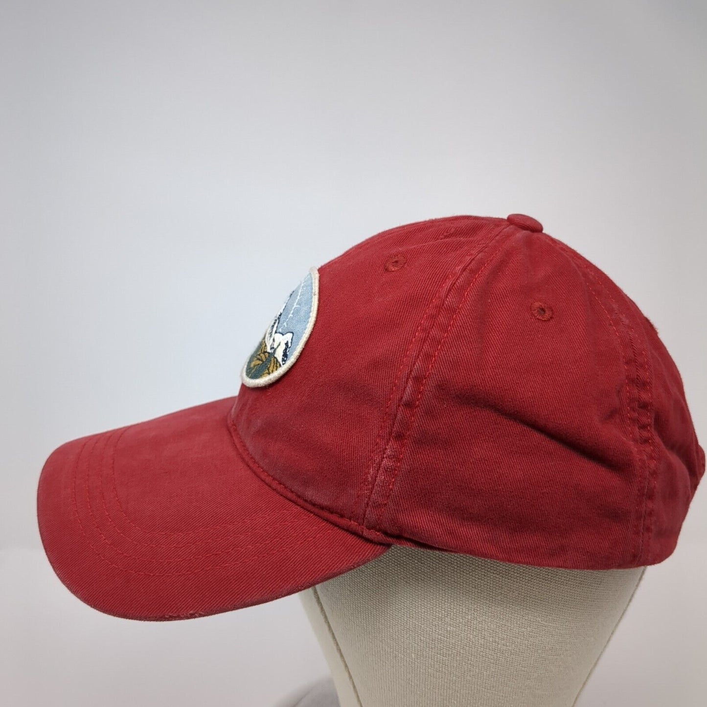 Mountain Patch Slideback Hat Red One Size Adjustable A&F Solid 6 Panel