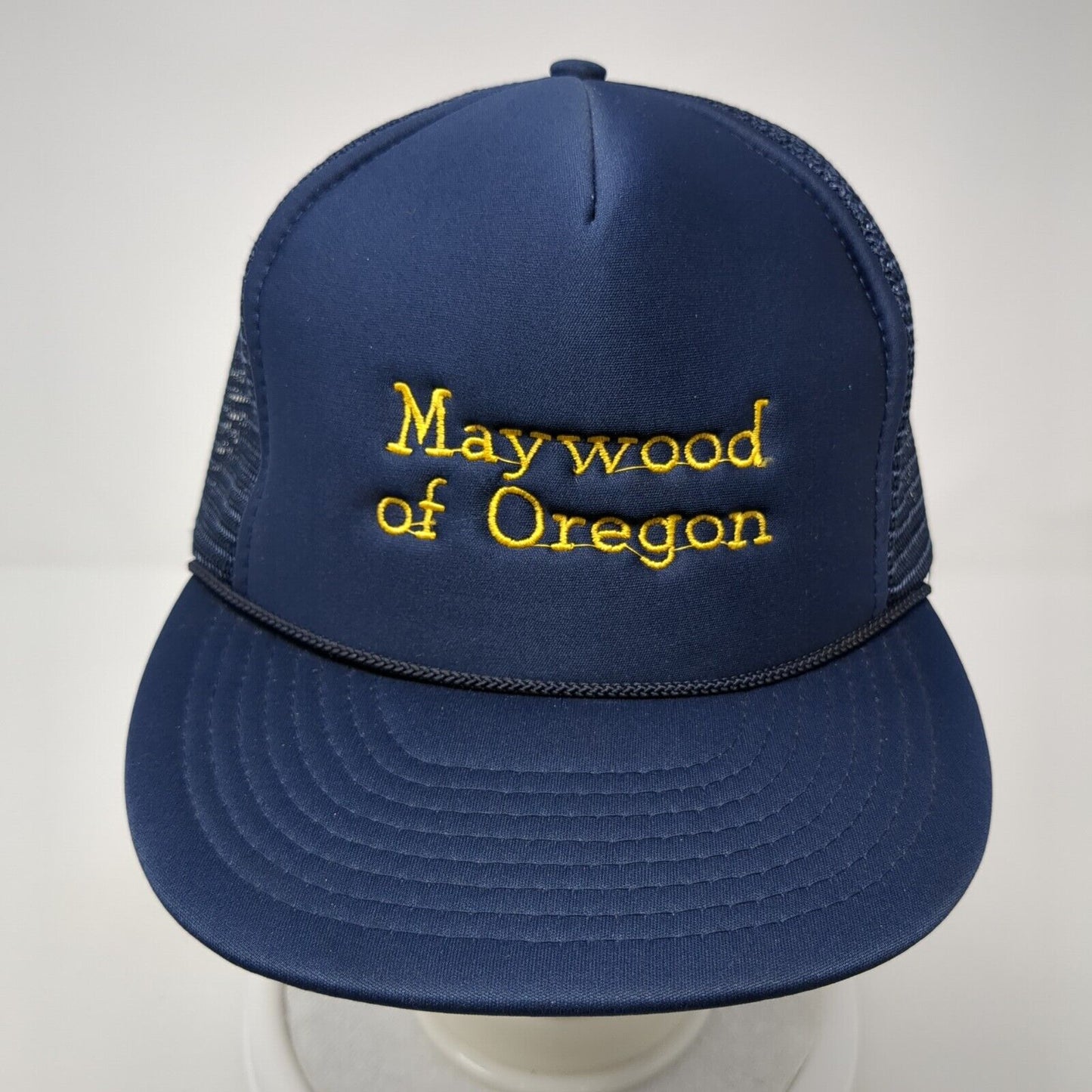 Maywood of Oregon Snapback Rope Trucker Hat Blue One Size Mesh Back