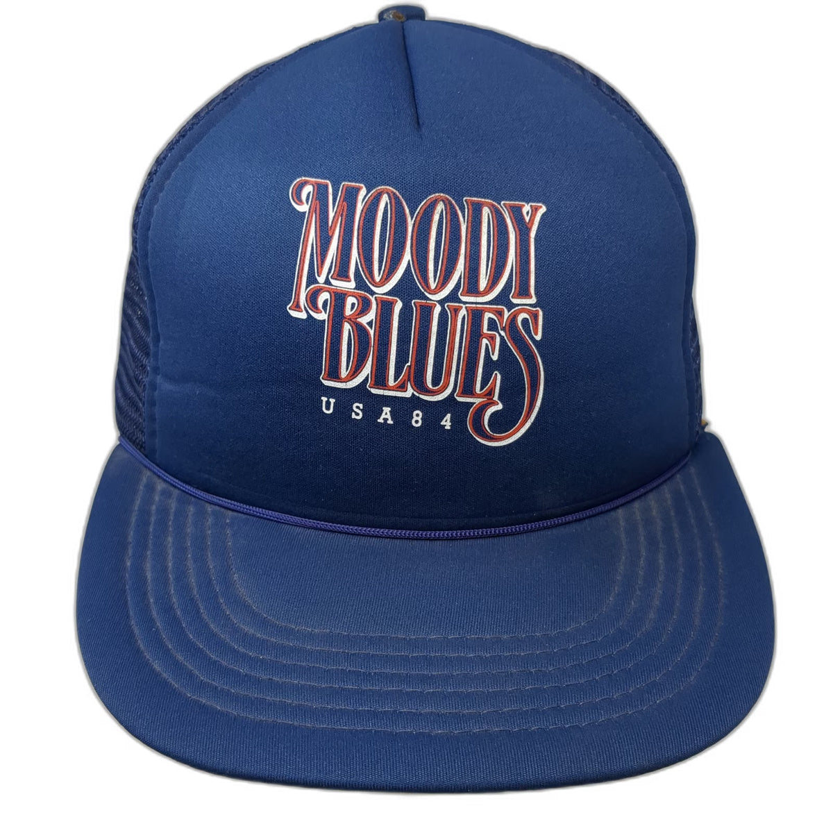 Trucker Hat Blue One Size Moody Blues USA 84 Tour Mesh Back Snapback Rope Music