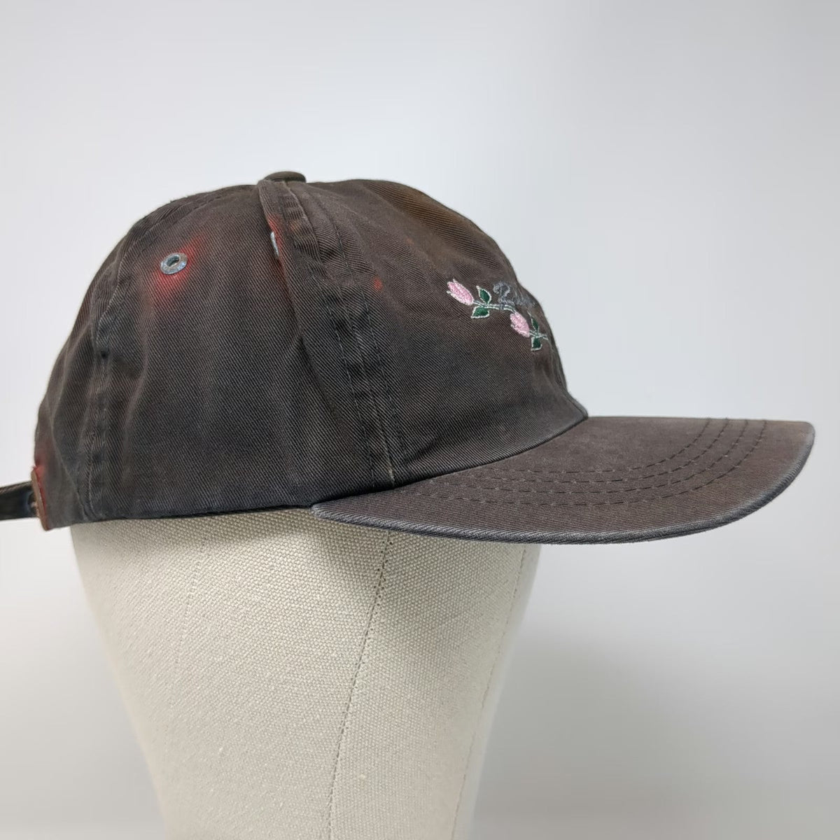 Yupoong Baseball Cap Black One Size Redfish Lake Floral Embroidered Cotton Hat