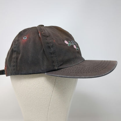 Yupoong Baseball Cap Black One Size Redfish Lake Floral Embroidered Cotton Hat