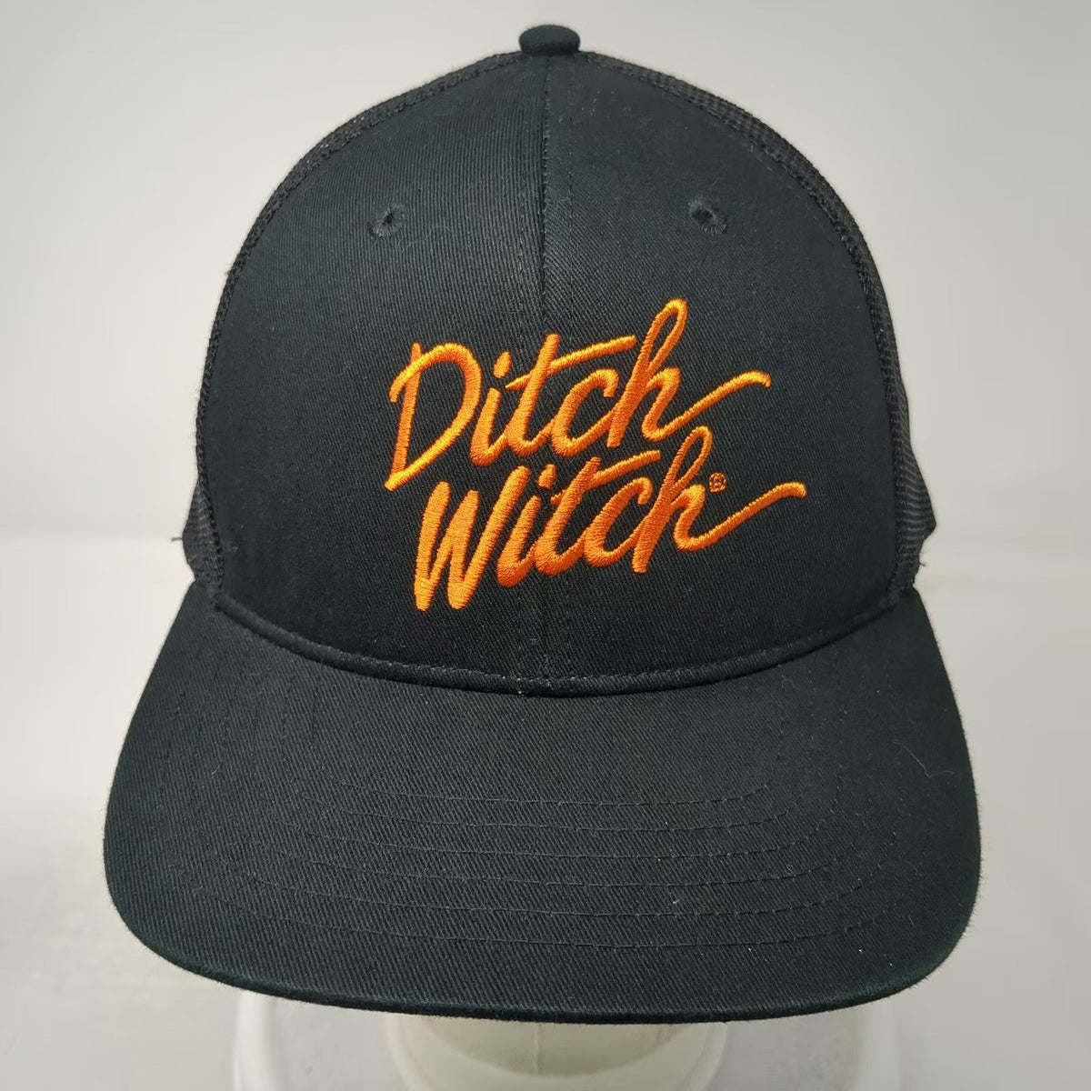 Ditch Witch Trucker Hat Black Orange One Size Mesh Back Snapback Script Logo