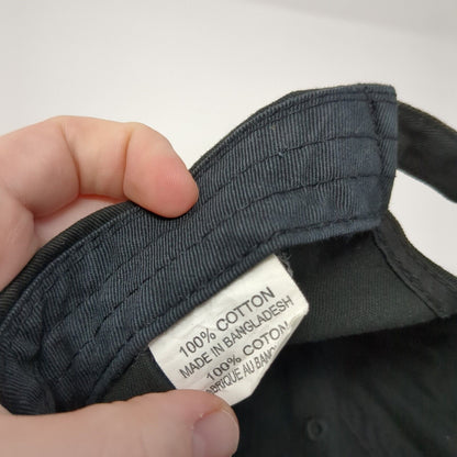 Views Slideback Hat Black One Size Adjustable Solid 6 Panel Vent Holes