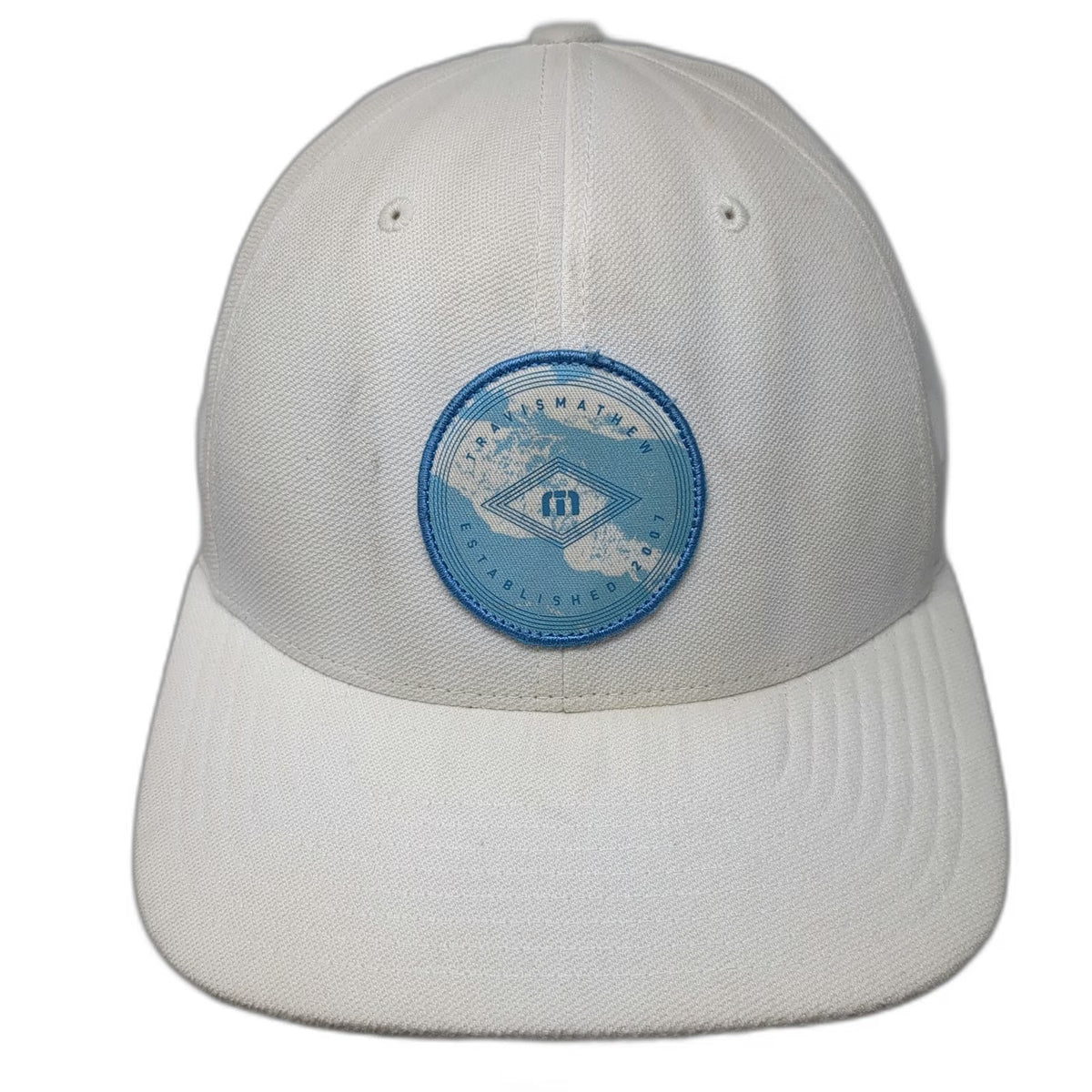 TravisMathew Snapback White One Size 110 Flexfit Patch Golf Hat Structured 2007