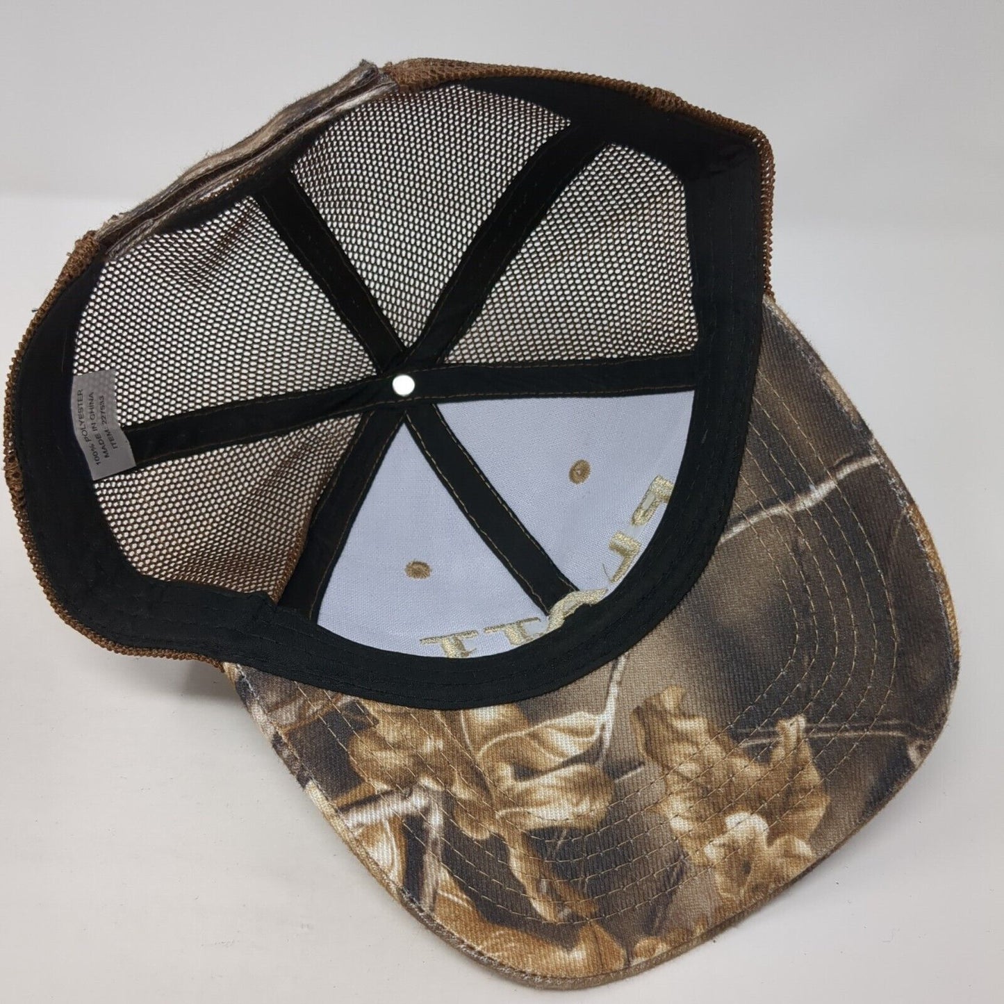 PLATT Strapback Trucker Hat Camouflage One Size Adjustable Mesh Back Polyester