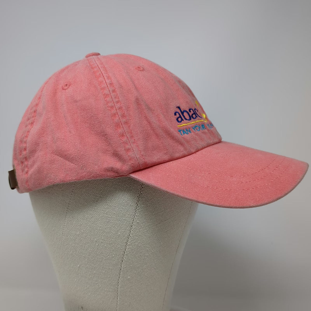 Adams Baseball Cap Pink One Size Leather Slideback Hat Abaco Inn Bahamas Resort