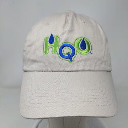 HQO Strapback Hat Tan OSFA Adjustable Embroidered Vented Holes Cotton Hit Wear